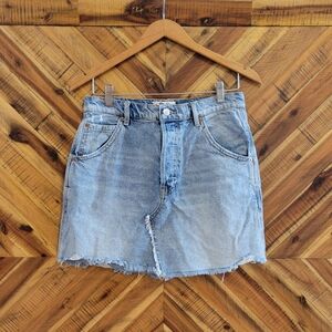 Free People Utility Denim Mini Skirt sz 29